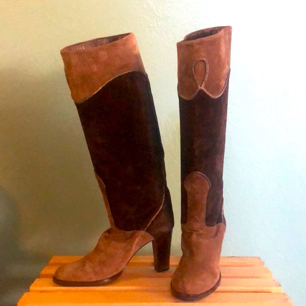 SOLD - Authentic Vintage YSL Yves Saint Laurent Suede Riding Boots